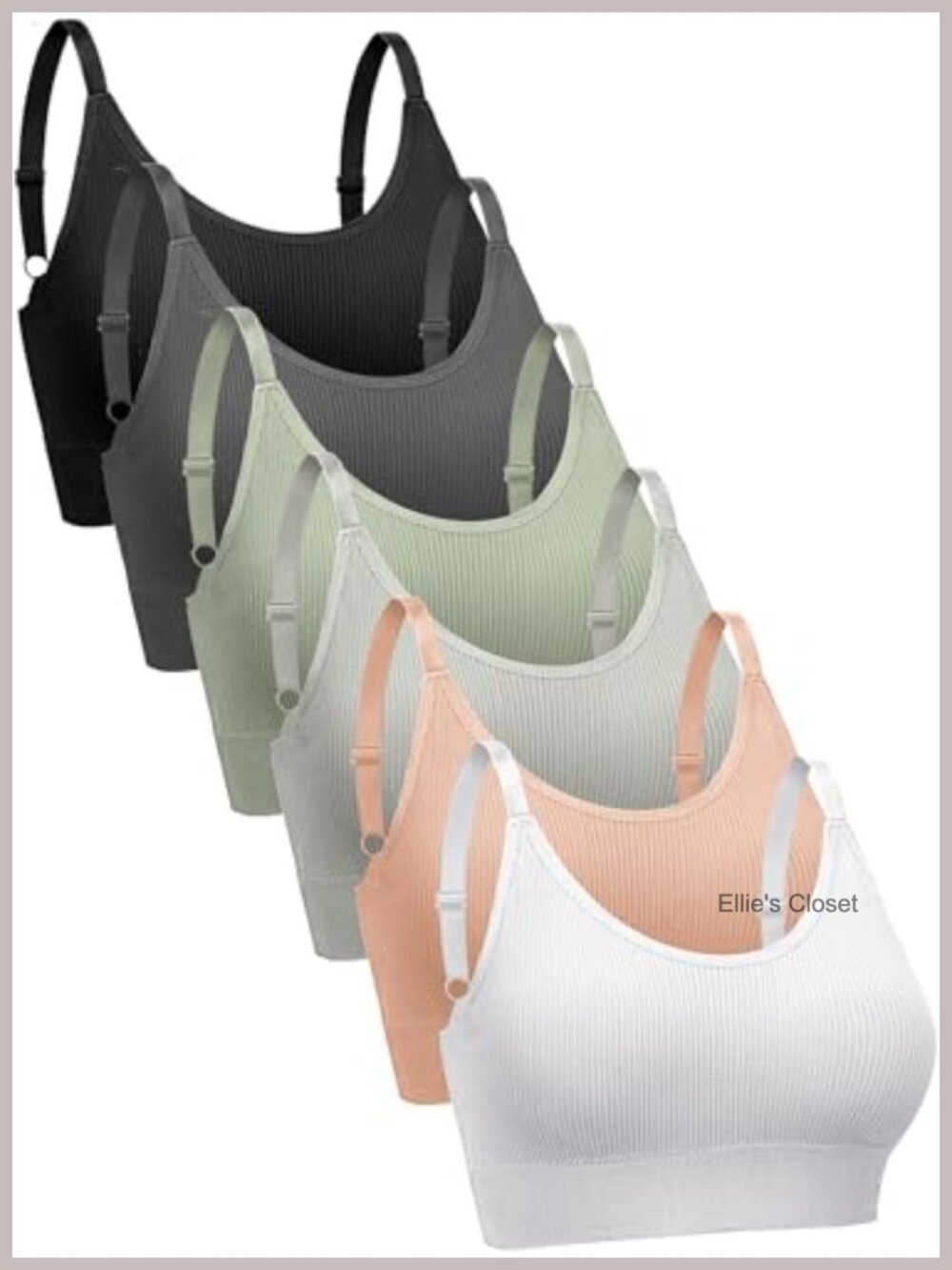 Women's Padded Wireless Sports Bralette Seamless Cami Adjustable Strap Sleeping